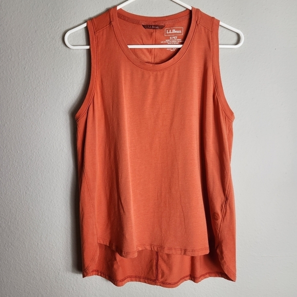 L.L. Bean Womens Petite Beyond Soft Orange Tank Top-Size SP - Picture 1 of 7